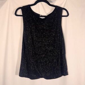 Vintage Metaphor Black Glittery Sleeveless Top